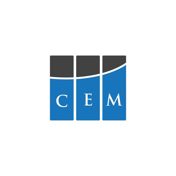 CEM levél logó design fekete háttér. CEM kreatív kezdőbetűk levél logó koncepció. CEM betűtervezés. - Vektor, kép