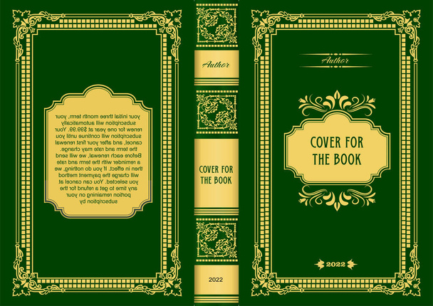 Ornate book cover and. Old retro ornament frames. Royal Golden style design. Vintage Border to be printed on the covers of books. Vector illustration - Wektor, obraz