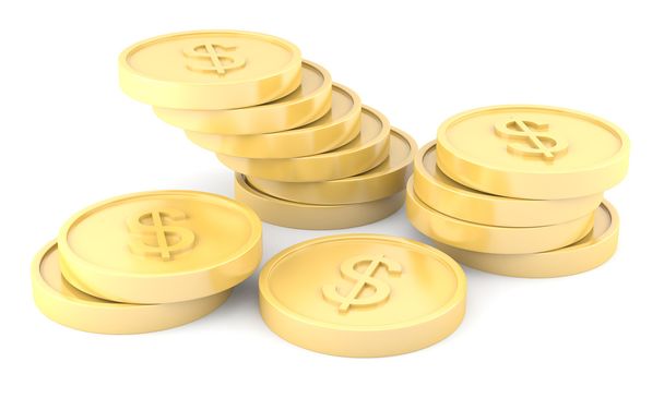 Gold coins with dollar sign - Fotografie, Obrázek