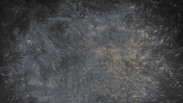 Dark concrete wall texture, panoramic view, background surface - Foto, afbeelding