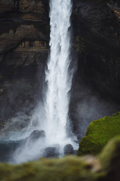 Haifoss waterfall in Iceland - one of the highest waterfall in Iceland, popular tourist destination - Фото, зображення