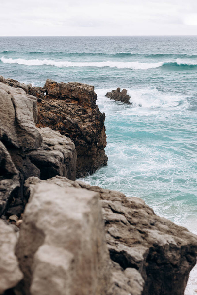 Nature. Ocean waves in the gorge of rocks.Portugal - 写真・画像