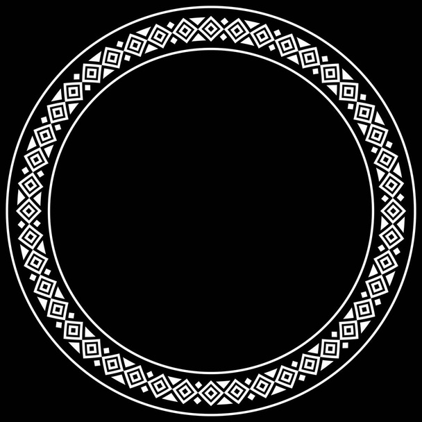 Quadro asteca abstrato. Quadros de círculo preto com padrões tribais. Ilustração vetorial. Modelo de fronteira - Foto, Imagem