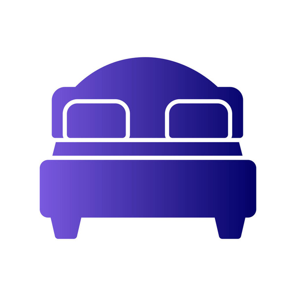 cama con almohadas vector icono moderno diseño simple - Vector, imagen