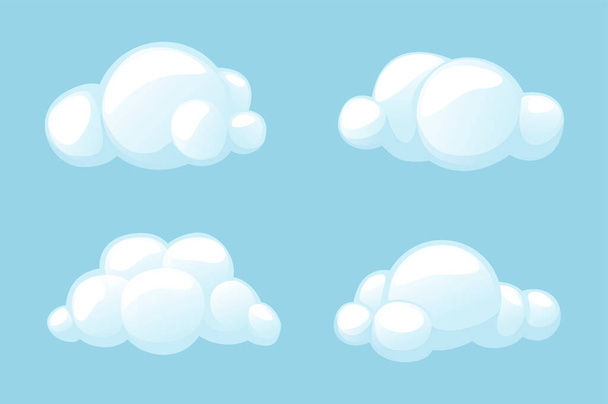 Vektori pilvet asetettu eristetty, sarjakuva pilvet kuvake - Vektori, kuva