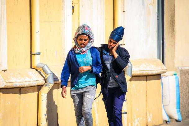 Asmara, Eritrea - November 02, 2019:  Local People on the Asmara Streets - Foto, imagen