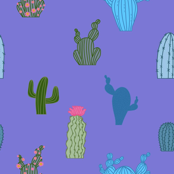 Floral seamless cactus pattern for fabrics and textiles and packaging and gifts and cards and linens and kids - Φωτογραφία, εικόνα