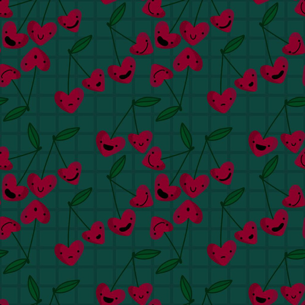 Summer fruit seamless cherry pattern for fabrics and textiles and packaging and gifts and cards and linens and kids - Фото, зображення