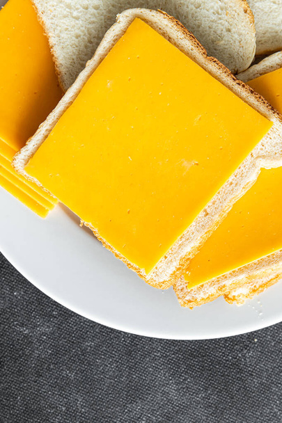 cheese sandwich cheddar or mimolette cheese fresh healthy meal food snack diet on the table copy space food background rustic top view - Photo, Image