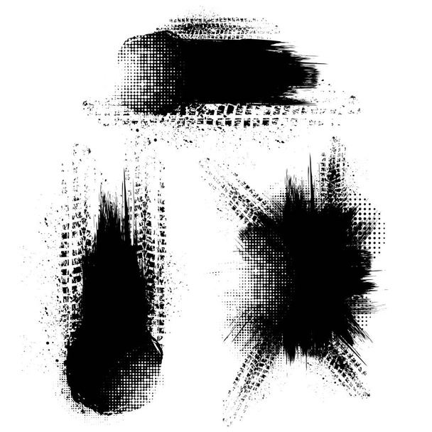 Pneus grunge noirs dessins éclaboussures - Vecteur, image