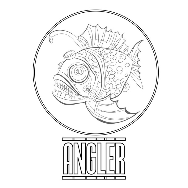 Angler Fish Logo merkki ja symboli vektori kuvitus - Vektori, kuva