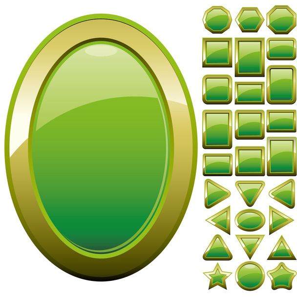 緑のボタン - ベクター画像
