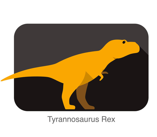 Тиранозавр Рекс динозавров плоских векторных, простой иллюстрации, - Вектор,изображение