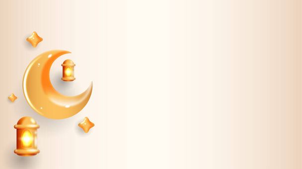 elegante sfondo con oggetti 3d islamici - Vettoriali, immagini