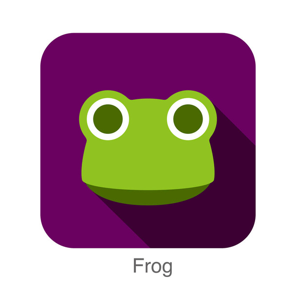 frog face flat icon, vector - Vettoriali, immagini