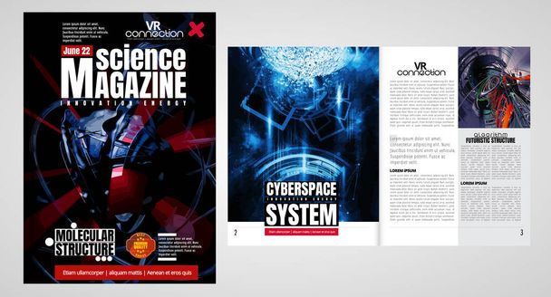 Brochure design template vector. Abstract technology cover book or magazine. A4 layout. - ベクター画像