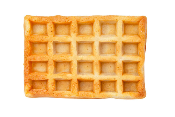 Belga waffle horneado sabroso aislado en el fondo blanco - Foto, Imagen
