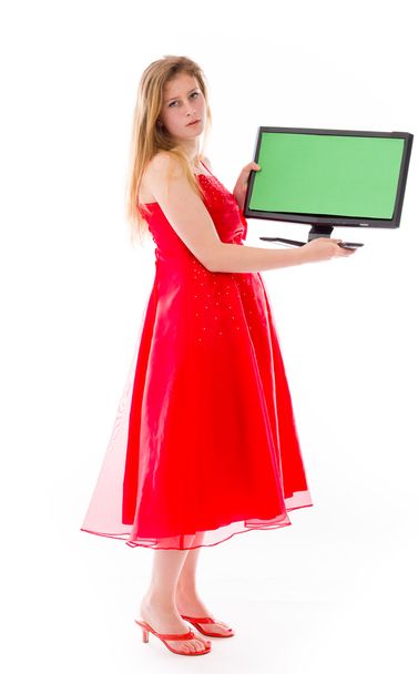 Model holding blank screen - Photo, Image