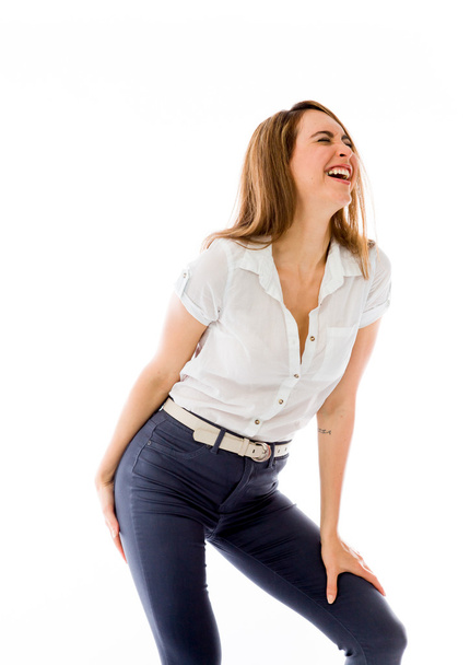 Model funny laughing - Фото, изображение