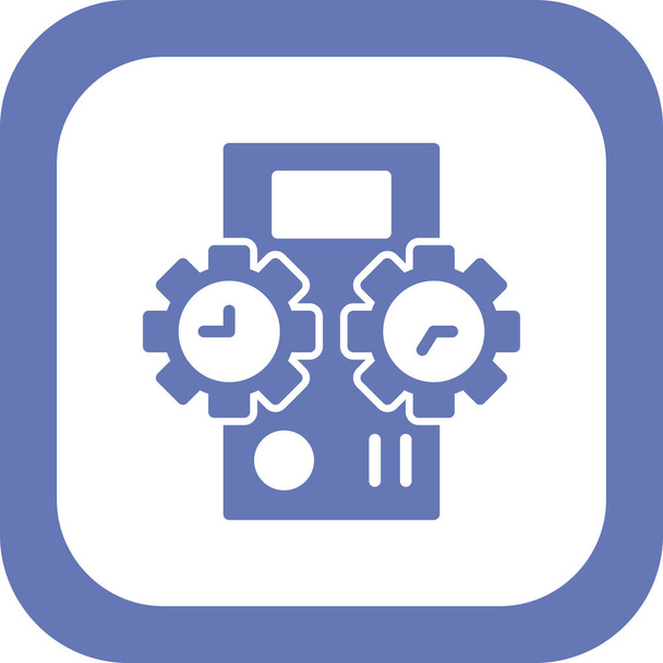 Time Machine icon vector. flat art pf cogs and clocks  - Vector, Image