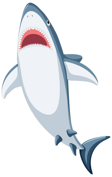 Gran ilustración de dibujos animados de tiburón blanco - Vector, Imagen