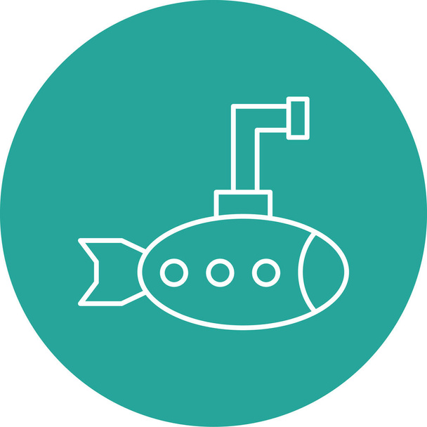 иконка подводной лодки, векторная иллюстрация - Вектор,изображение