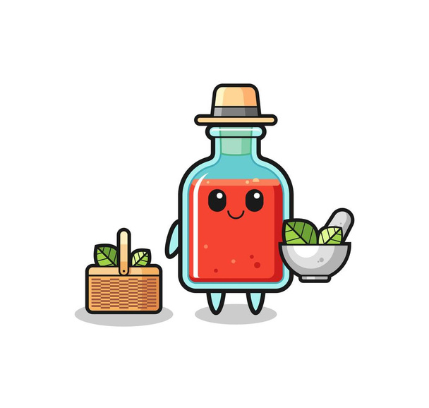 square poison bottle herbalist cute cartoon , cute design - Vector, Image