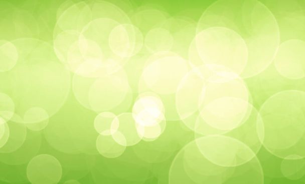 Lush green background with round light bokeh effect. Spring or summer abstract background. Blank template. - Fotó, kép