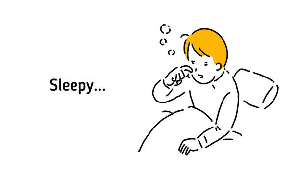 Sleep missing male simple cartoon style illustration - ベクター画像