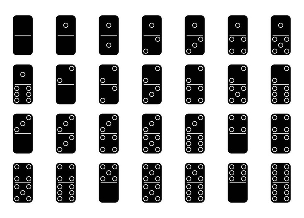 Domino pieces vector icon set, solid style with round corner - Vector, Image