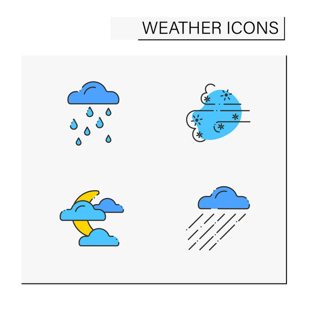 Набір піктограм кольорів погоди
 - Вектор, зображення