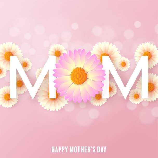 Happy mothers day with flower paper cut flat design. - Вектор,изображение