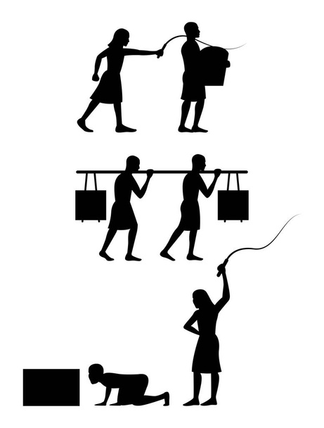 Конструкція силуету раба в Єгипті. - Вектор, зображення