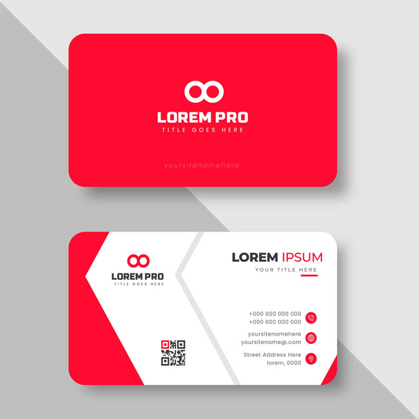 modern creative simple clean business card or visiting carddesign template with unique shapes - Вектор,изображение