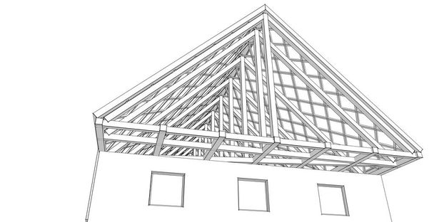 дизайн крыши дома 3d рендеринг - Фото, изображение