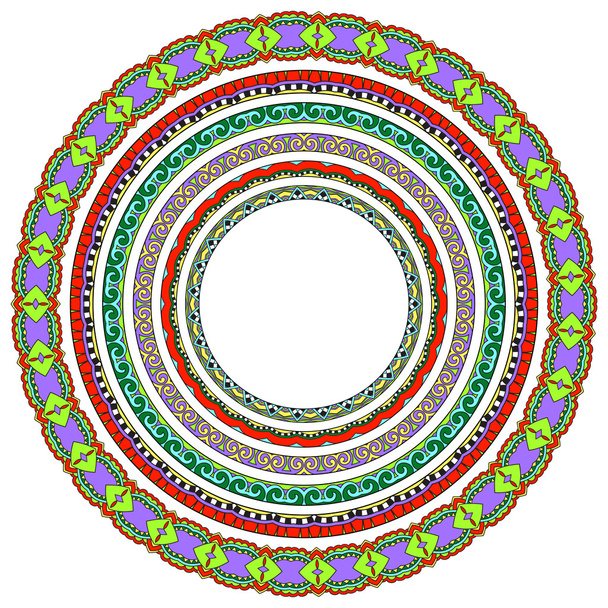 set of round geometrical frames, circle border ornament - Vettoriali, immagini