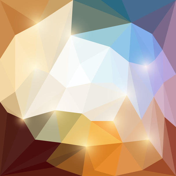 Streszczenie, beżowy, brązowy, pomarańczowy i bluebright kolorowe wektor trójkątne geometryczne wielokątów tło z jaskrawe światło - Wektor, obraz