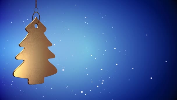 Vid - Golden Christmas Tree Tag - kék - Copyspace - Felvétel, videó