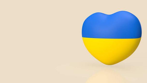 3D srdce Modlete se za Ukrajinu mír a zachránit Ukrajinu z Ruska - Fotografie, Obrázek