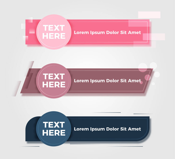 Modern Lower Third Template Design Banner Set EPS10 great to be used as lower third banners for your project, video project, news project, and many other purposes - Vetor, Imagem