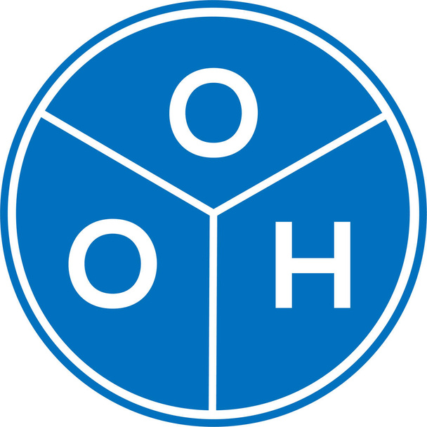 Diseño del logotipo de la letra OOH sobre fondo blanco. OOH creativo círculo letra logo concepto. Diseño de letras OOH. - Vector, Imagen