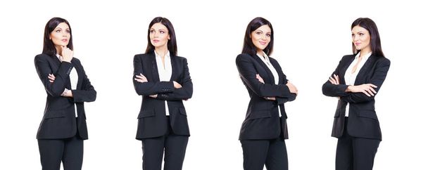 Set of beautiful, attractive businesswoman isolated on white. Business, career success concept. - Фото, изображение