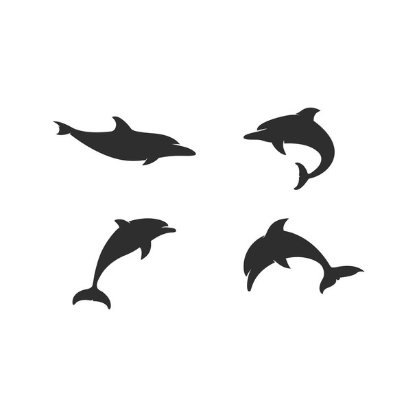 design de ilustração de ícone de vetor de logotipo de golfinho simples  - Vetor, Imagem