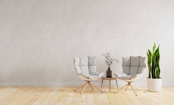 Moderní obývací pokoj doma s kopírovat prostor zeď pozadí. Koncept interiéru a architektury. Prostorové vykreslování - Fotografie, Obrázek