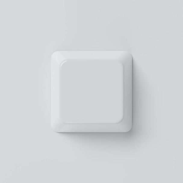 White empty keyboard button on background. Computer and object concept. 3D illustration rendering - Foto, immagini