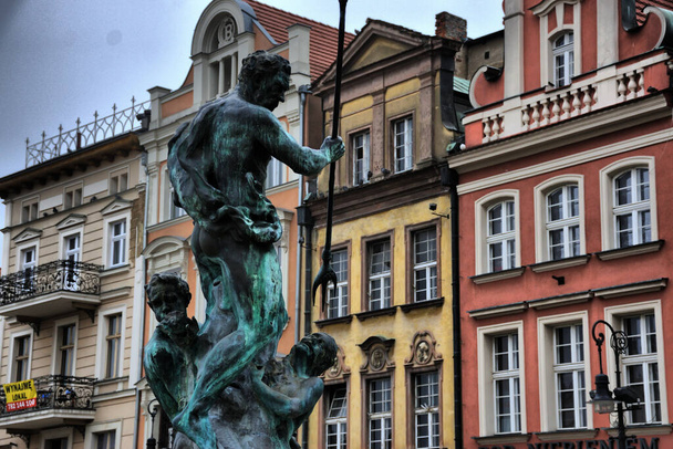 Výhled na různá turistická místa v Poznani, Polsko. Radniční náměstí.  - Fotografie, Obrázek