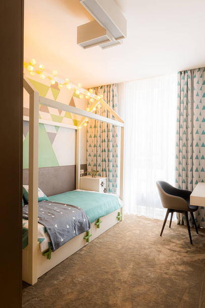 boy's room in bright colors, in a modern style - Φωτογραφία, εικόνα