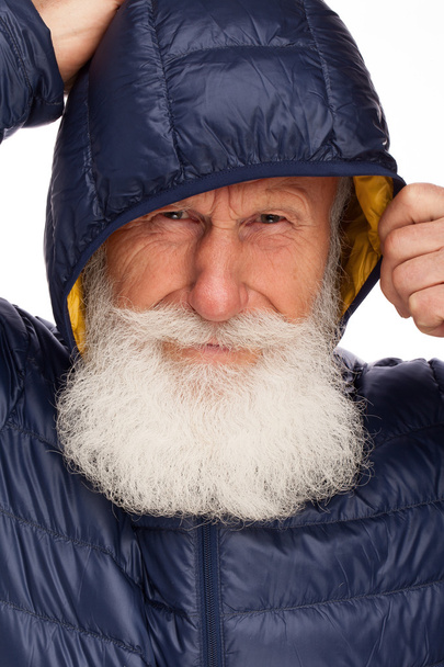 portrait of an old man with a white beard - Фото, зображення