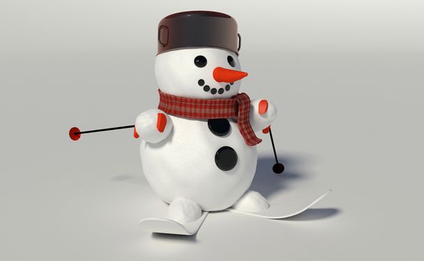 3D визуализация снеговика
 - Фото, изображение