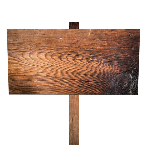 Rótulo de madeira isolado sobre fundo branco
 - Foto, Imagem